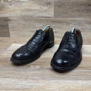 Johnston Murphy Aristocraft Black Leather Wingtip Oxford Shoes Men's Size 10.5